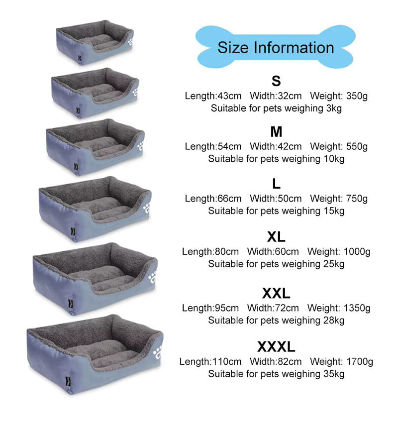 Large Pet Cat Dog Bed from Sizes S to 3XL)