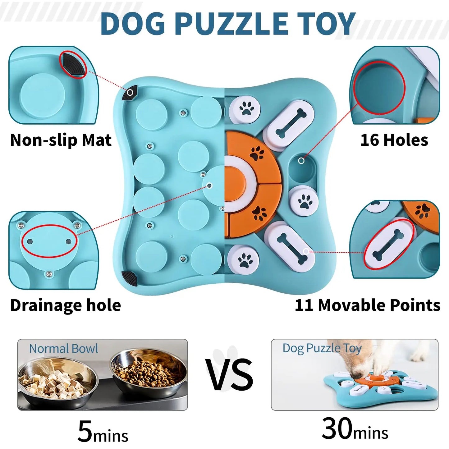 Interactive Dog Treat Puzzle Toys for IQ Training & Mental Stimulating