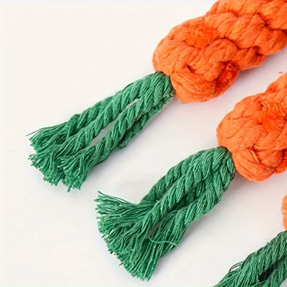 Pet carrot cotton rope toy, hand-woven